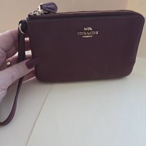 Coach Burgundy Wristlet